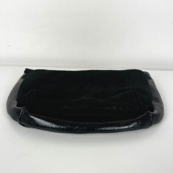 Remi Reid Black Leather Clutch Two Pouch Contrasting Leather Bag MISSING STRAP - Picture 5 of 11